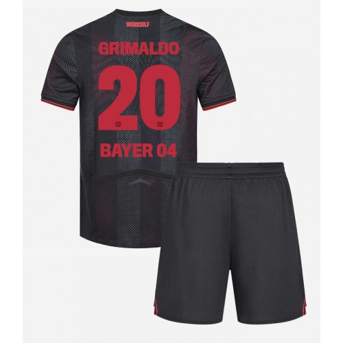 Otroški Nogometni dresi Bayer Leverkusen Alejandro Grimaldo #20 Domači 2025-26 Kratek Rokav (+ Kratke hlače)
